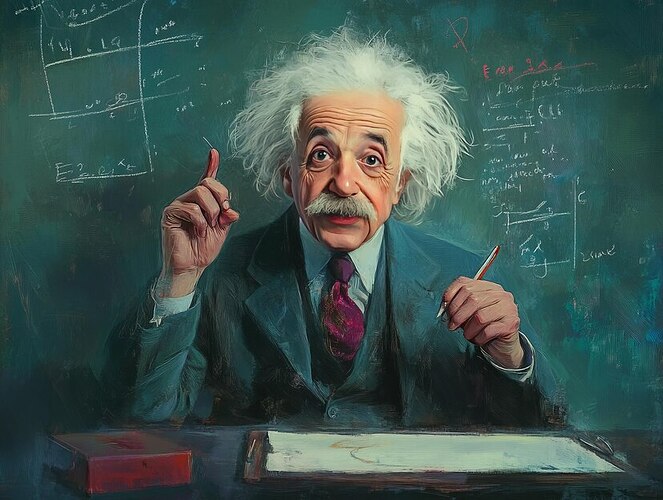 albert-einstein-classroom-setting-thinking-holding-pencil-his-hand_885831-74174