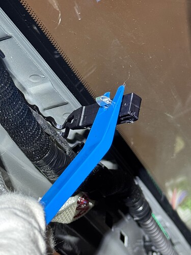 with a plastic tool